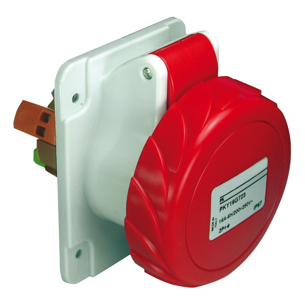 4x32A, trifaze, 3P+T, IP67, HIZLI Düz Makine Prizi 
