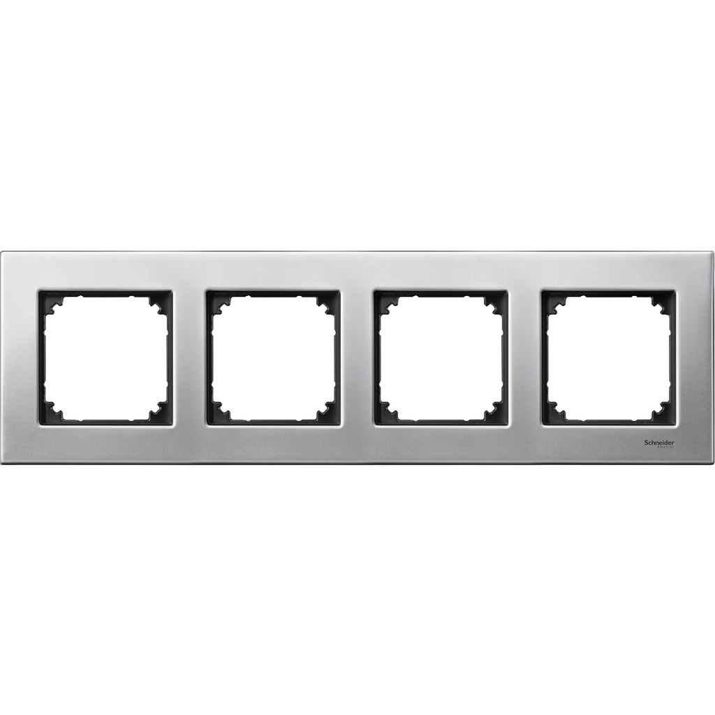 Merten Dörtlü çerçeve, M-Elegance Glass, Platinyum gümüşü
