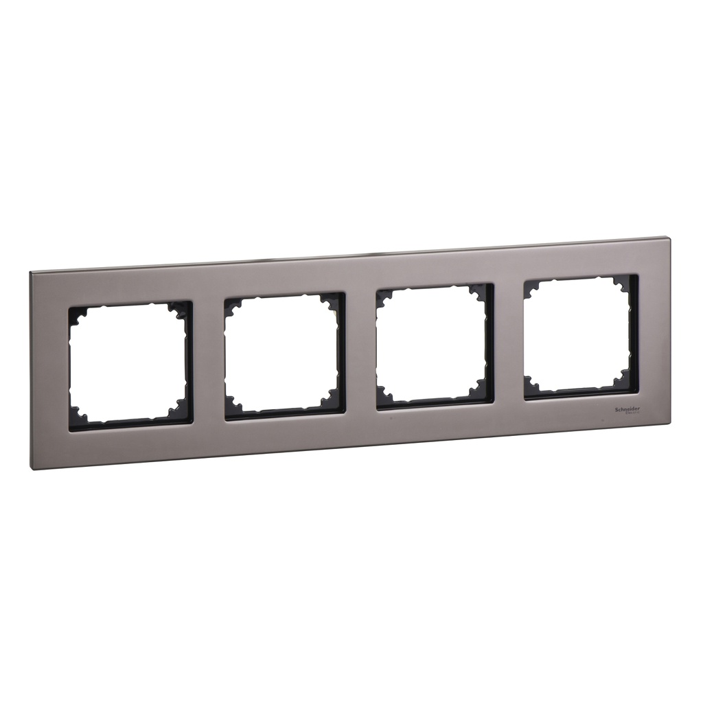 Merten Dörtlü çerçeve, M-Elegance Glass, Rodyum grisi