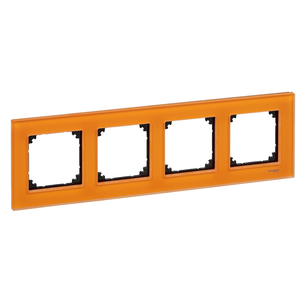 Merten Dörtlü çerçeve, M-Elegance Glass, Turuncu