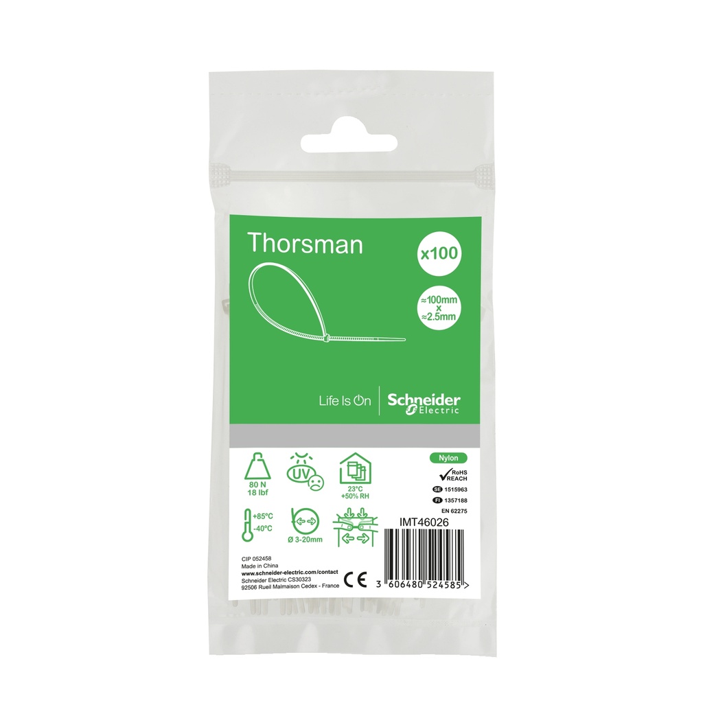 Thorsman Kablo Bağı 100x2.5mm şeffaf