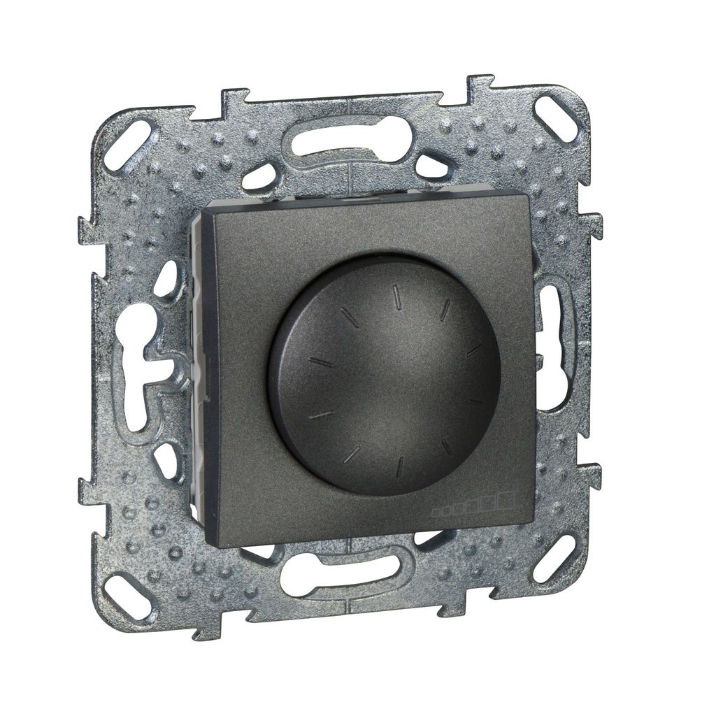 Unica Alüminyuminyum-grafit Dimmer 1000W - 2 Modül (Montaj plakalı)