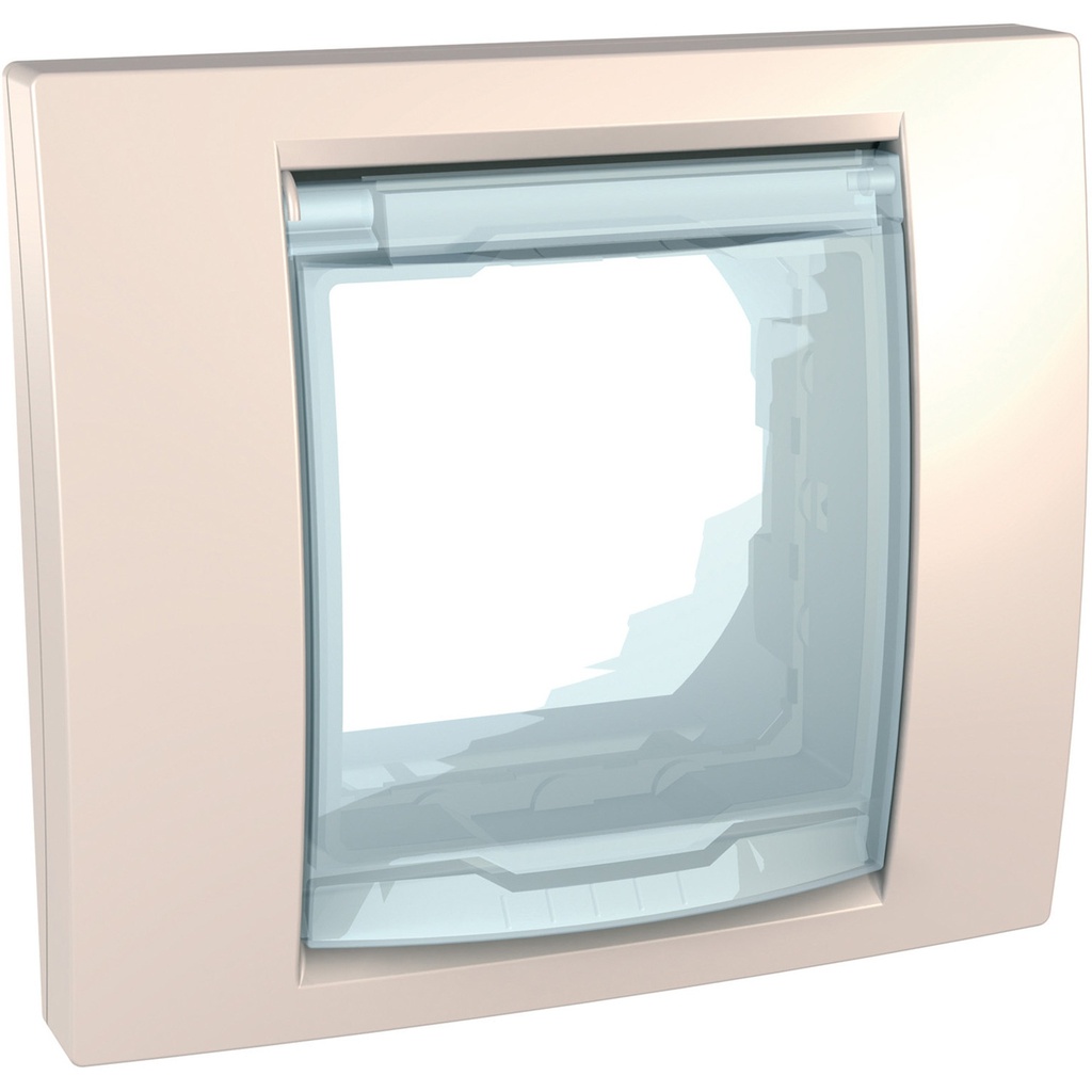 Unica Fildişi IP44 tekli çerçeve (tırnaksız montaj plakalı)