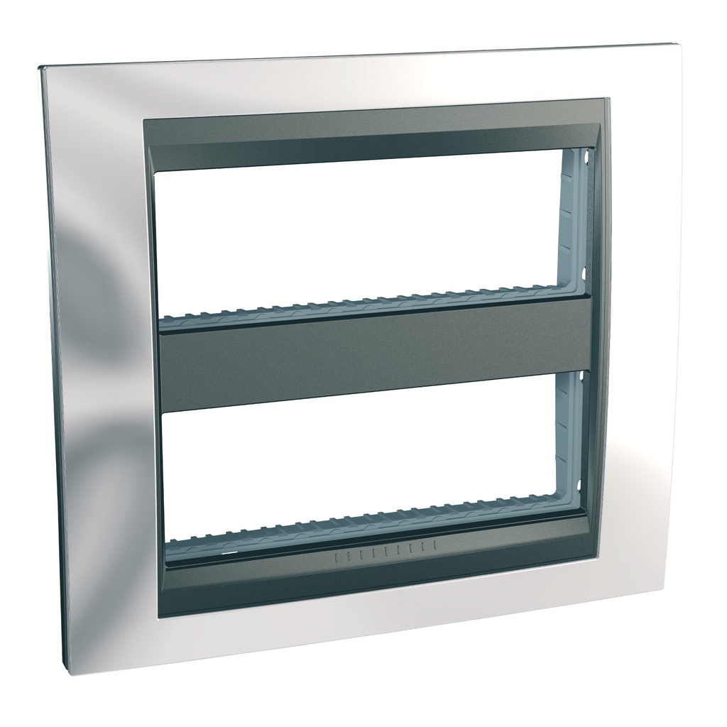 Unica Parlak krom-Grafit 2x6 Modül çerçeve