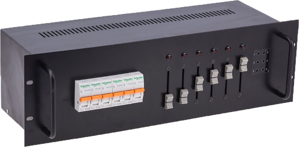 6 x 3000 W SÜRGÜLÜ RACK TİPİ DİMMER