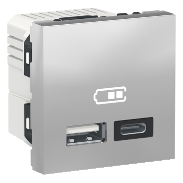 [NU301830] Yeni Unica, 2xUSB Şarj Prizi 2,4A Type A+C 2m, Alüminyum