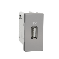 [NU342830] Yeni Unica, USB Şarj Prizi 1A Type A 1 modül, Alüminyum