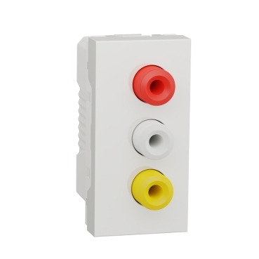 [NU343118] Yeni Unica, 3RCA Konnektörlü 1 modül, Beyaz