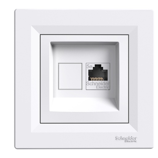 [EPH4300121-02] Asfora 1*RJ45 Konnektörsüz data prizi Beyaz, vidasız, çerçeveli
