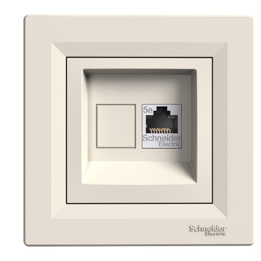 [EPH4300123-02] Asfora 1*RJ45 Konnektörsüz data prizi Krem, vidasız, çerçeveli