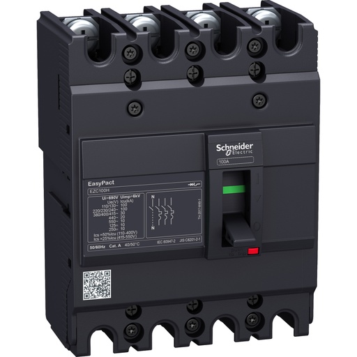 [EZC100H4063] EZC Devre Kesici 4P 30kA 220/240V 63A MCCB