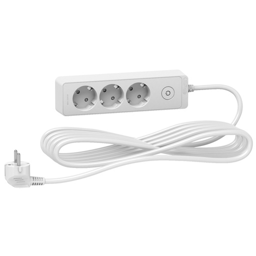 [ST9435W] Grup Priz 3 Topraklı Prizli, 5mt, beyaz