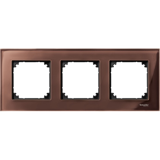 [MTN4030-3215] Merten Üçlü çerçeve, M-Elegance Glass, Maun kahverengi