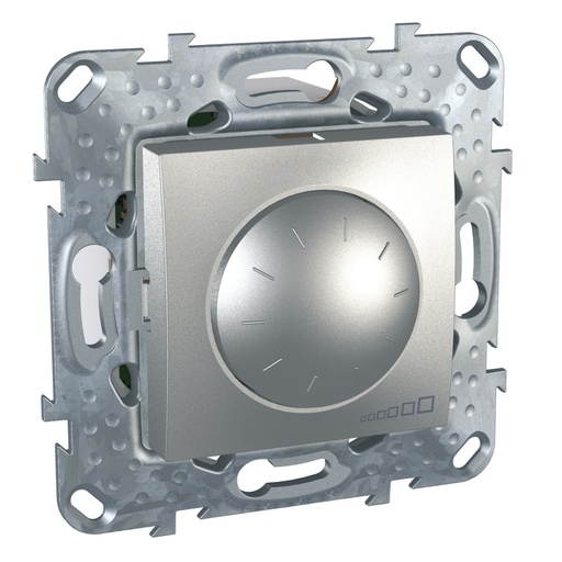 [MGU5.512.30Z] Unica Alüminyuminyum-grafit Dimmer 1000W - 2 Modül (Montaj plakalı)