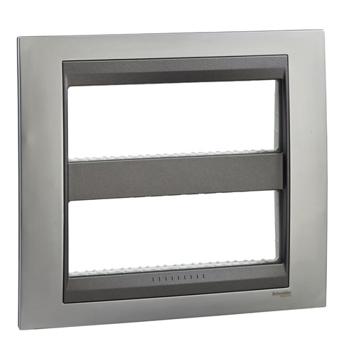 [MGU49.426.238] Unica Krom satine-Grafit 2x6 Modül çerçeve