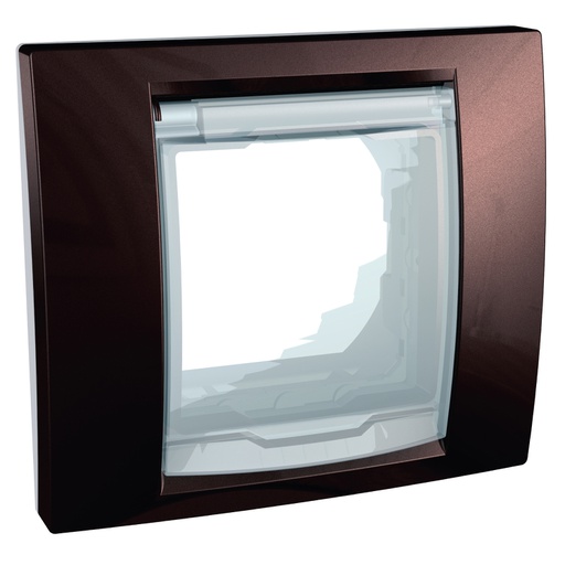 [MGU61.002.851] Unica Terrakota-Beyaz IP44 tekli çerçeve (tırnaksız montaj plakalı)