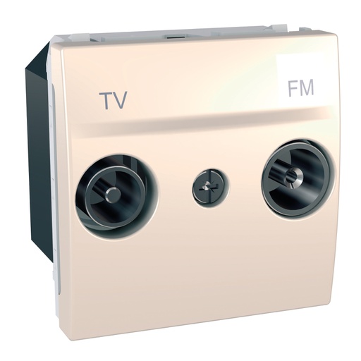 [MGU3.452.25] Unica TV/FM Prizi - geçişli sonlu - 2 Modül fildişi