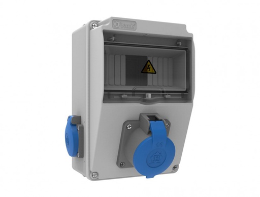 [BH5-2103-2020] 1/16A. 220V. 1 AD. M.P. ÖN KOMBİNASYON - 1/16A. 220V. 2 AD. YAN KOMBİNASYON HALOGEN FREE