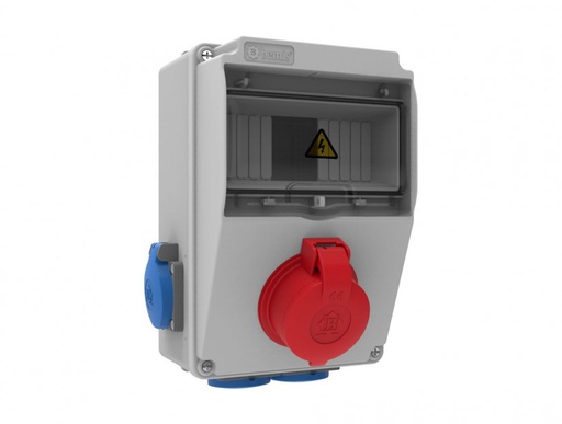 [BH5-2105-4020] 3/25A. 380V. 1 AD. ÖN KOMBİNASYON - 1/16A. 220V. 2 AD. YAN - 1/16A. 220V. 2 AD. ALT KOMBİNASYON  HALOGEN FREE