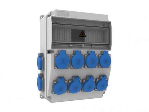 [BH6-2802-4020] 1/16A. 220V. 8 AD P.P. ÖN - 1/16A. 220V. 4 AD P.P. YAN KOMBİNASYON HALOGEN FREE